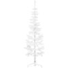 Smal halv plastgran med stativ vit 180 cm vidaXL 180 x 49 cm – miniatyr 1