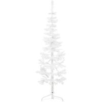 Smal halv plastgran med stativ vit 180 cm vidaXL