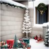 Smal halv plastgran med stativ vit 210 cm vidaXL 210 x 56 cm – miniatyr 2