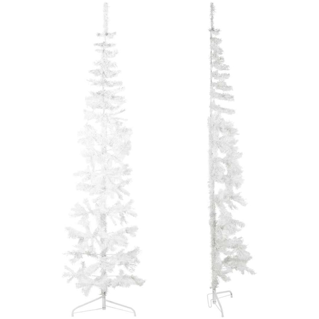 Smal halv plastgran med stativ vit 210 cm vidaXL 210 x 56 cm – bild 5