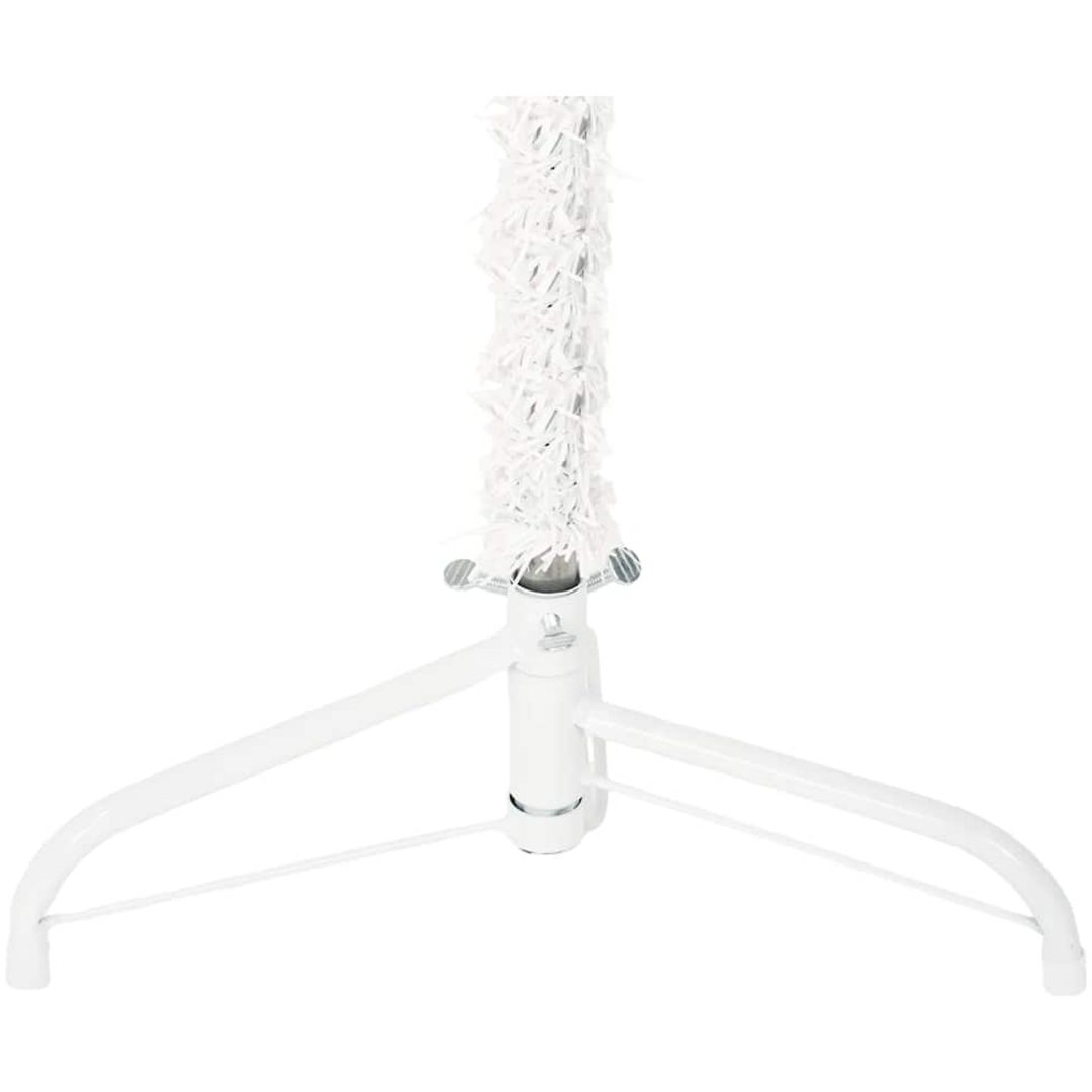 Smal halv plastgran med stativ vit 210 cm vidaXL 210 x 56 cm – bild 7