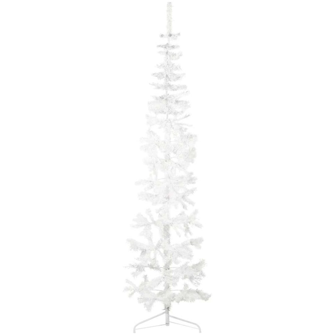 Smal halv plastgran med stativ vit 210 cm vidaXL 210 x 56 cm