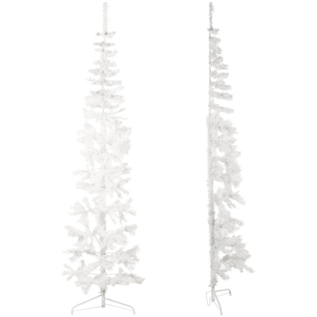 Smal halv plastgran med stativ vit 240 cm vidaXL 240 x 61 cm – bild 2