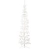 Smal halv plastgran med stativ vit 240 cm vidaXL 240 x 61 cm – miniatyr 3