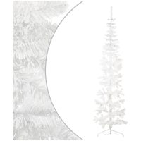 Smal halv plastgran med stativ vit 240 cm vidaXL