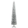 Smal julgran med stativ och snö PVC vidaXL 270 cm – miniatyr 2