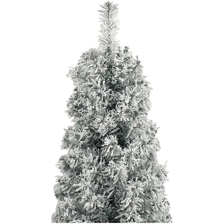 Smal julgran med stativ och snö PVC vidaXL 270 cm – bild 3