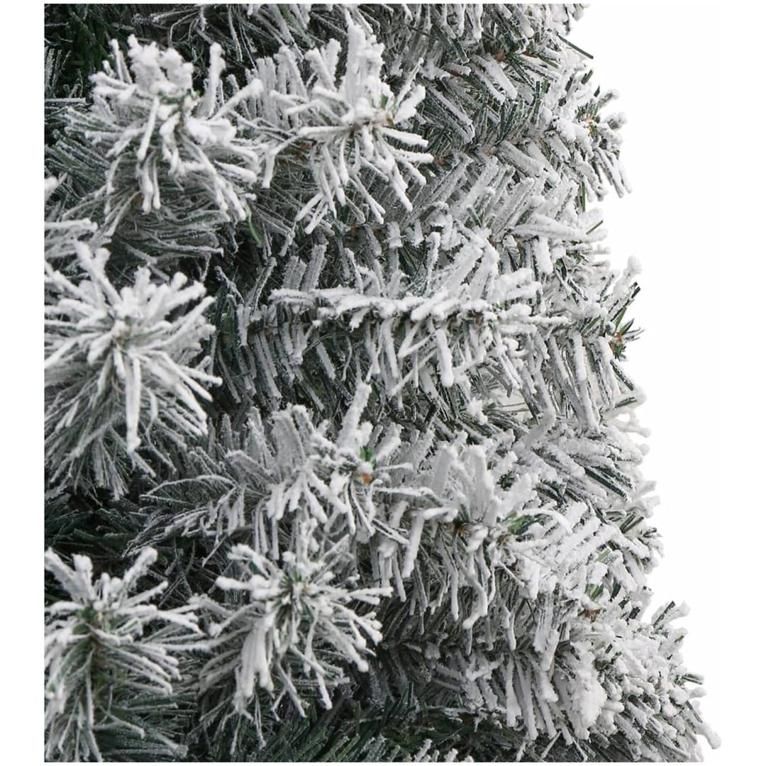 Smal julgran med stativ och snö PVC vidaXL 270 cm – bild 4