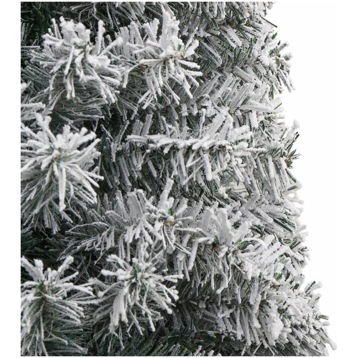 Smal julgran med stativ och snö PVC vidaXL 270 cm – bild 4