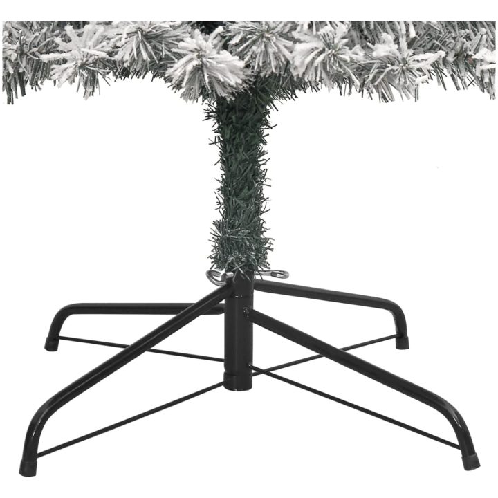 Smal julgran med stativ och snö PVC vidaXL 270 cm – bild 5