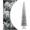 Smal julgran med stativ och snö PVC vidaXL 270 cm – miniatyr 1