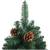 Smal plastgran med äkta trä och kottar grön 150 cm PVC vidaXL 150 x 66 cm – miniatyr 3