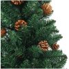 Smal plastgran med äkta trä och kottar grön 150 cm PVC vidaXL 150 x 66 cm – miniatyr 4