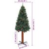 Smal plastgran med äkta trä och kottar grön 150 cm PVC vidaXL 150 x 66 cm – miniatyr 7