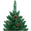 Smal plastgran med äkta trä och kottar grön 180 cm PVC vidaXL 180 x 72 cm – miniatyr 5