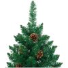 Smal plastgran med äkta trä och kottar grön 210 cm PVC vidaXL 210 x 77 cm – miniatyr 5