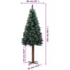 Smal plastgran med äkta trä och kottar vit snö grön 150 cm vidaXL 150 x 66 cm – miniatyr 7