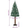 Smal plastgran med äkta trä och kottar vit snö grön 180 cm vidaXL 180 x 72 cm – miniatyr 8