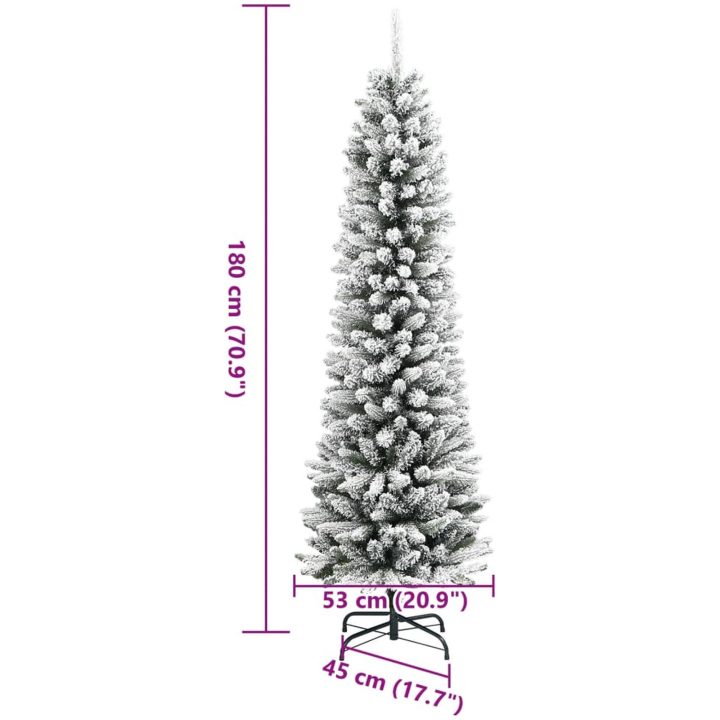 Smal plastgran med snö 180 cm PVC&PE vidaXL 180 cm – bild 8