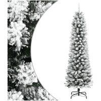 Smal plastgran med snö 180 cm PVC&PE vidaXL