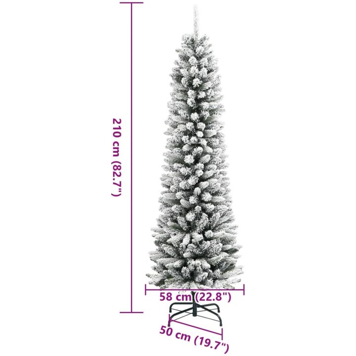 Smal plastgran med snö 210 cm PVC&PE vidaXL 210 cm – bild 8