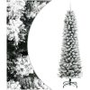Smal plastgran med snö 210 cm PVC&PE vidaXL 210 cm – miniatyr 1