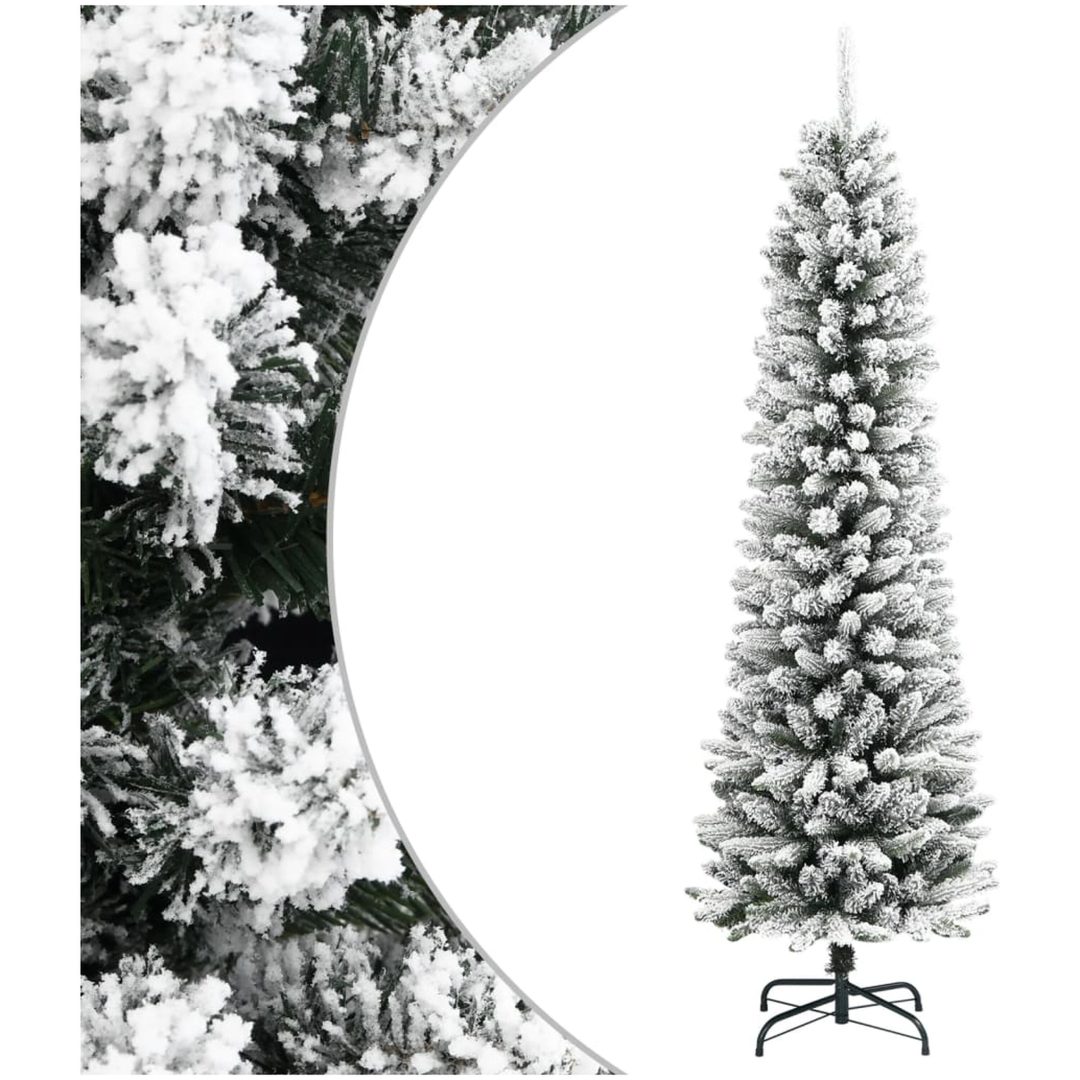 Smal plastgran med snö 210 cm PVC&PE vidaXL 210 cm