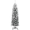 Smal plastgran med snö grön PVC vidaXL 120 cm – miniatyr 2
