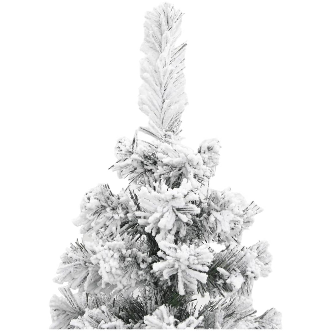 Smal plastgran med snö grön PVC vidaXL 120 cm – bild 3