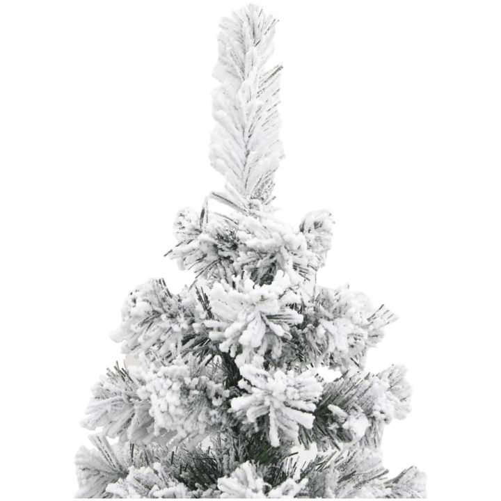 Smal plastgran med snö grön PVC vidaXL 120 cm – bild 3