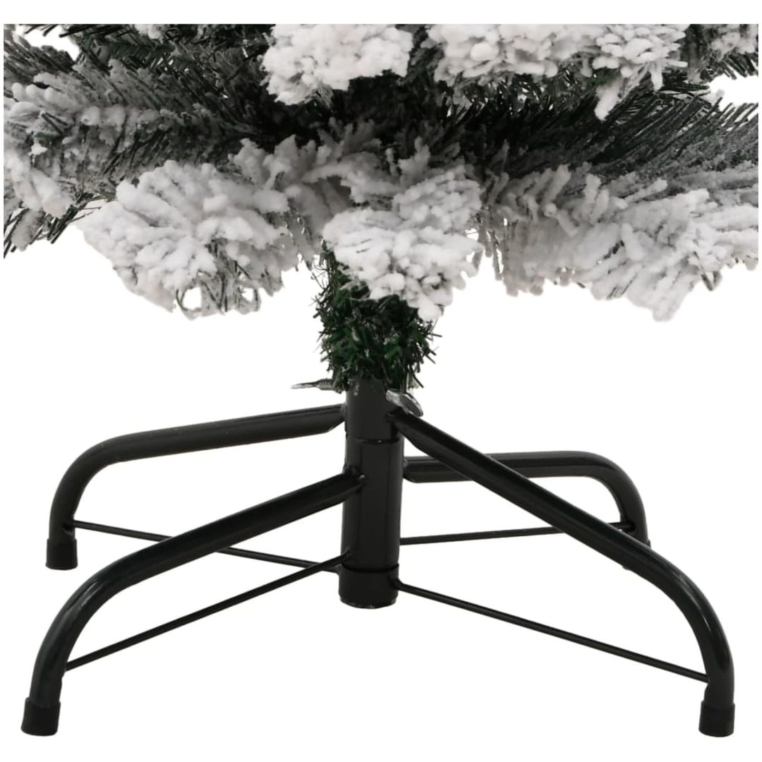 Smal plastgran med snö grön PVC vidaXL 120 cm – bild 5