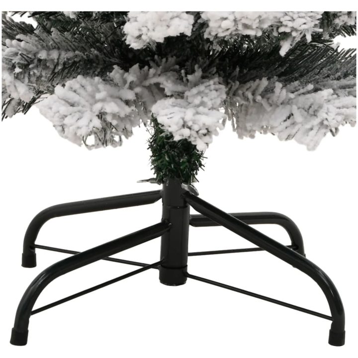 Smal plastgran med snö grön PVC vidaXL 120 cm – bild 5
