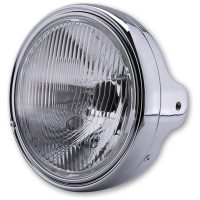 smart 7-inch LTD headlamp, H4 insert, side mounting, embossed glass, chrome-plated HIGHSIDER