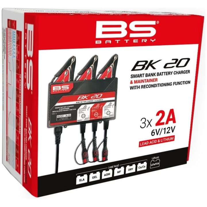 Smart Batteriladdare 6v/12v 3x2a BS BATTERY 6V/12V 3x2A – bild 3