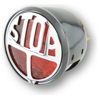 smart LED taillight STOP, red glass, black metal housing HIGHSIDER