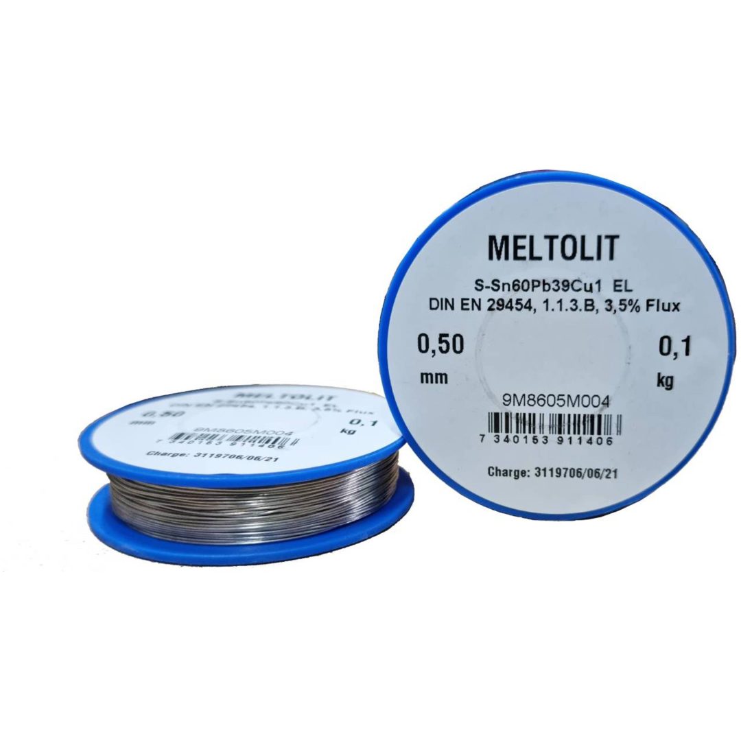 Sn60Pb39Cu1 "EL" MELTOLIT LÖDTRÅD SN60PB39CU1 EL 0,5MM