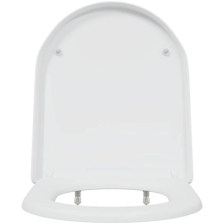 Snabb-utsläpp toalettsits med mjuk stängning Duroplast Vit vidaXL 46 x 36 x 4.3 cm – bild 4