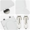 Snabb-utsläpp toalettsits med mjuk stängning Duroplast Vit vidaXL 46 x 36 x 4.3 cm – miniatyr 7
