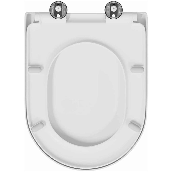 Snabb-utsläpp toalettsits med mjuk stängning Duroplast Vit vidaXL 46 x 36 x 4.3 cm – bild 8