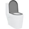 Snabbavtagbar toalettstol med mjukt stängning Duroplast Grå vidaXL 46 x 36 x 4.3 cm – miniatyr 3