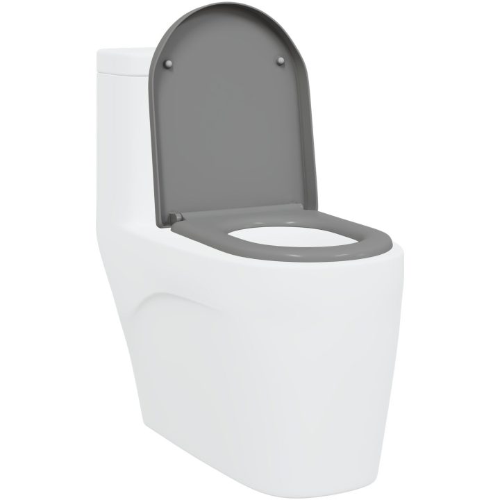 Snabbavtagbar toalettstol med mjukt stängning Duroplast Grå vidaXL 46 x 36 x 4.3 cm – bild 3