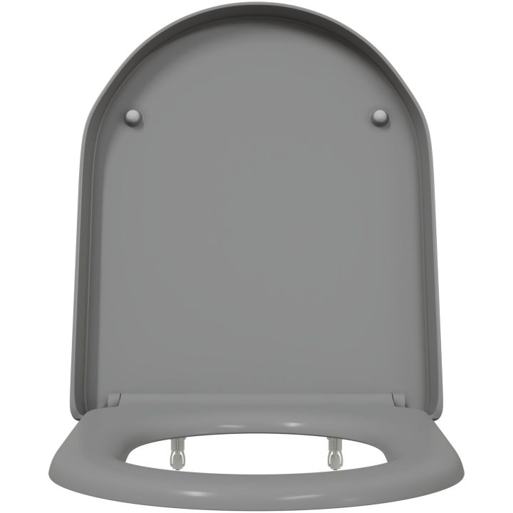 Snabbavtagbar toalettstol med mjukt stängning Duroplast Grå vidaXL 46 x 36 x 4.3 cm – bild 5