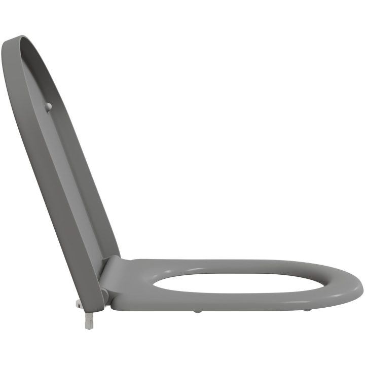 Snabbavtagbar toalettstol med mjukt stängning Duroplast Grå vidaXL 46 x 36 x 4.3 cm – bild 6