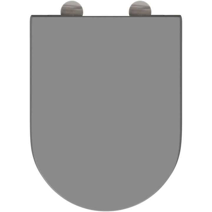 Snabbavtagbar toalettstol med mjukt stängning Duroplast Grå vidaXL 46 x 36 x 4.3 cm – bild 7