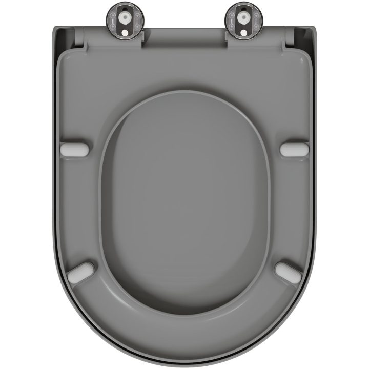 Snabbavtagbar toalettstol med mjukt stängning Duroplast Grå vidaXL 46 x 36 x 4.3 cm – bild 9