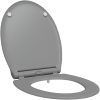 Snabbfäste Toalettstol med Mjukt Lock Duroplast Grå vidaXL 45.5 x 37.5 x 3.8 cm – miniatyr 2
