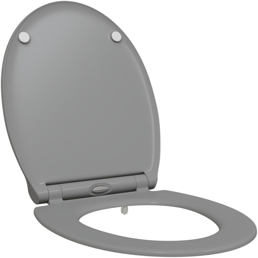 Snabbfäste Toalettstol med Mjukt Lock Duroplast Grå vidaXL 45.5 x 37.5 x 3.8 cm – bild 2
