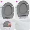 Snabbfäste Toalettstol med Mjukt Lock Duroplast Grå vidaXL 45.5 x 37.5 x 3.8 cm – miniatyr 11