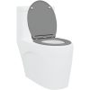 Snabbfäste Toalettstol med Mjukt Lock Duroplast Grå vidaXL 45.5 x 37.5 x 3.8 cm – miniatyr 3