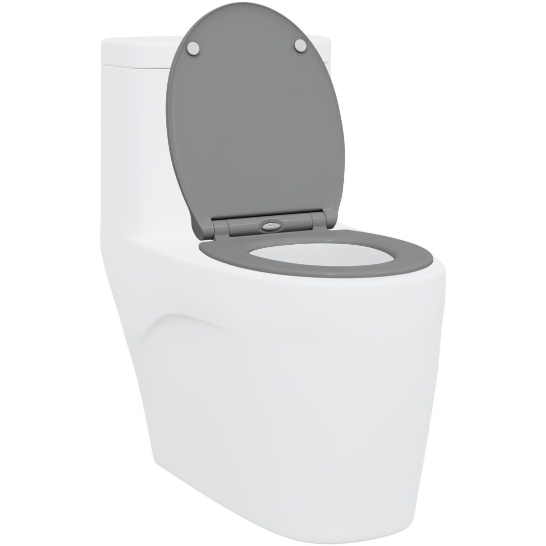 Snabbfäste Toalettstol med Mjukt Lock Duroplast Grå vidaXL 45.5 x 37.5 x 3.8 cm – bild 3
